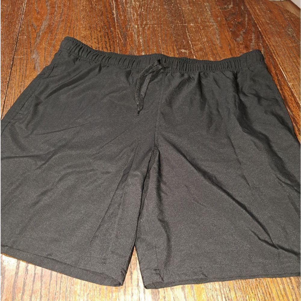 New Mens XXL West Loop Black Lined Elastic Drawstring Waist Bermuda Long  Shorts